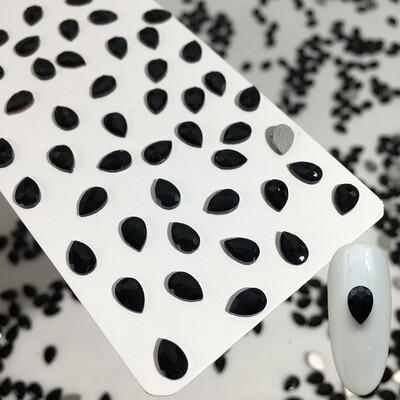 50 kom/vreći Ukrasi s crnim dijamantom u obliku konjskog oka Kristalni nokti s ravnim stražnjim dijamantima 3D ukrasi za nokte bez vruće popravke DIY