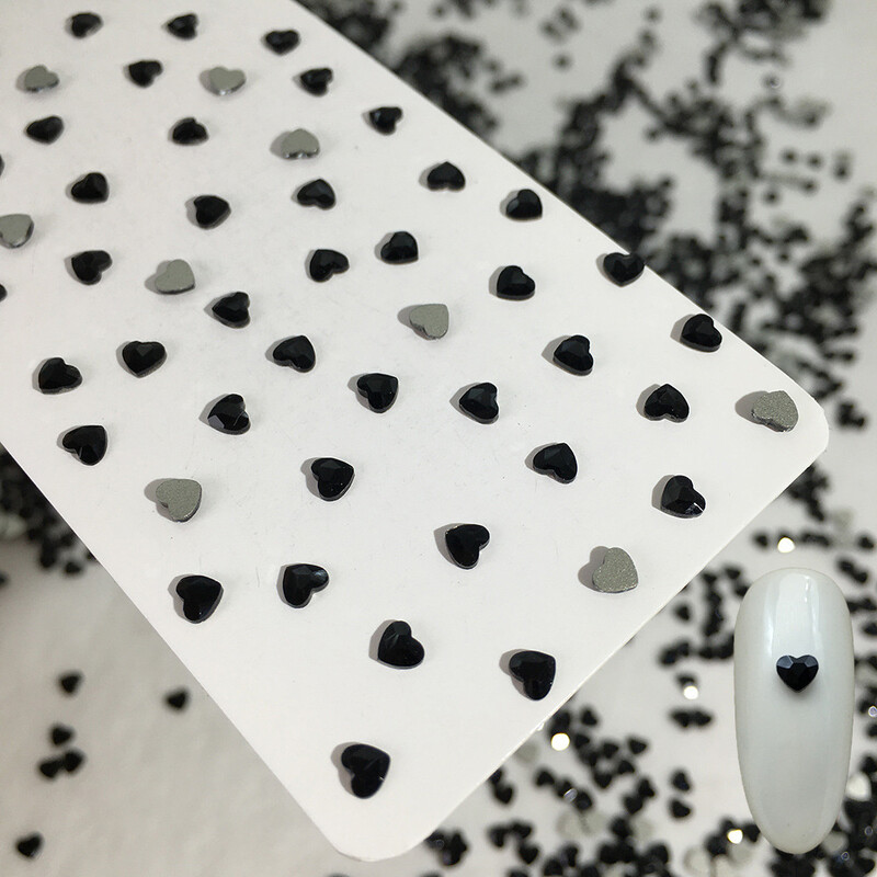 50 kom/vreći Ukrasi s crnim dijamantom u obliku konjskog oka Kristalni nokti s ravnim stražnjim dijamantima 3D ukrasi za nokte bez vruće popravke DIY