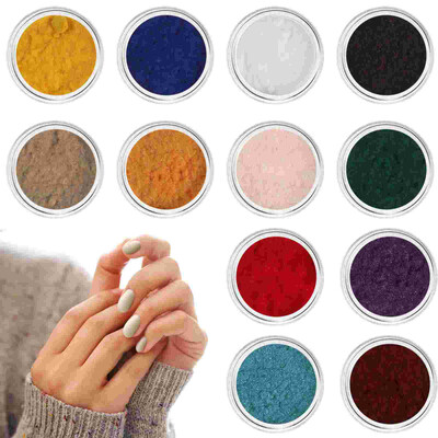 2 seturi 12 culori Iarna Nail Art Accesorii Catifea Glitter Unghii Plush Pudră DIY Nail Art Decoratiuni Accesorii Manichiura