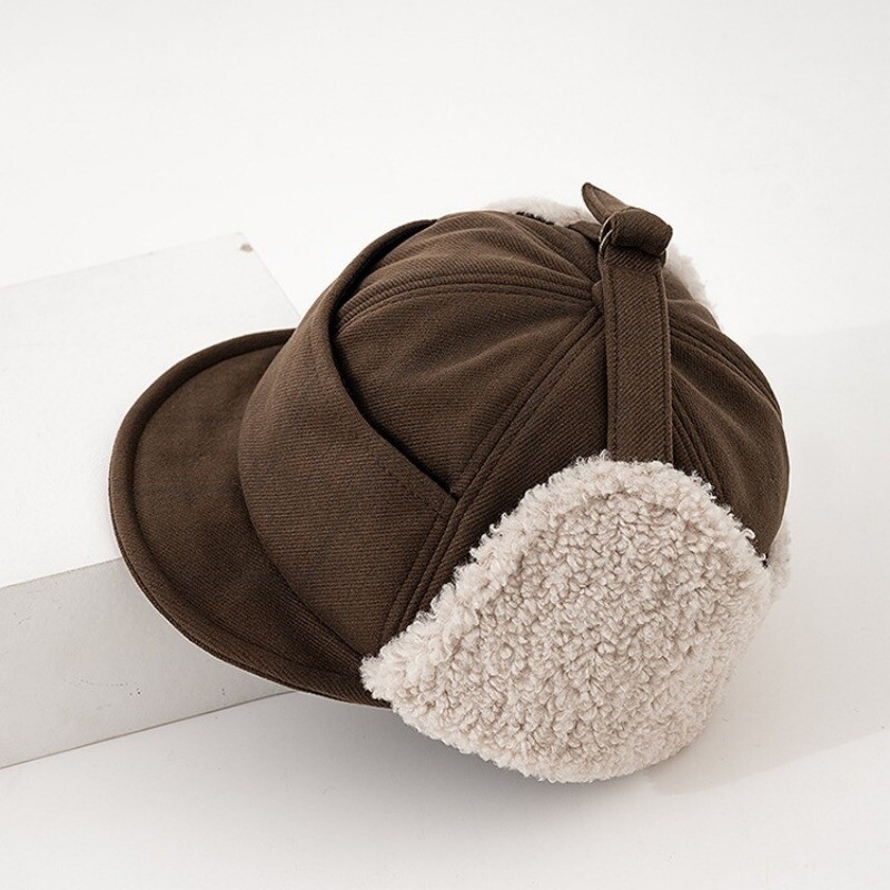 Κορεατικό χειμερινό κρύο καπέλο Lei Feng Γυναικεία Μόδα Παχύ Καπέλο Προστασίας Αυτιών Ανδρικά ζεστά βελούδινα καπέλα ιπτάμενων βομβαρδιστικών εξωτερικού χώρου