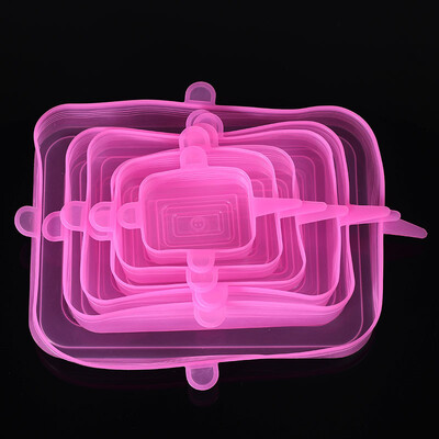 6 τμχ/παρτίδα Τροφίμων Ρυθμιζόμενο ελαστικό καπάκι σιλικόνης Καπάκι κάλυψης γενικής χρήσης για κονσέρβες Πιάτα Μπολ Επαναχρησιμοποιήσιμη Κουζίνα ελαστικής