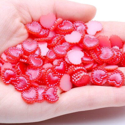 U obliku srca, 80 komada, 10 mm ravnih polubisera, vještački dijamant za nail art mobitel, DIY nakit, rukotvorine, ukrasi