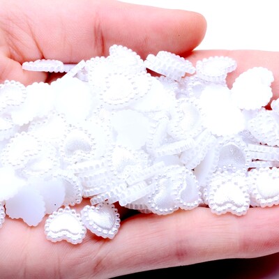 U obliku srca, 80 komada, 10 mm ravnih polubisera, vještački dijamant za nail art mobitel, DIY nakit, rukotvorine, ukrasi