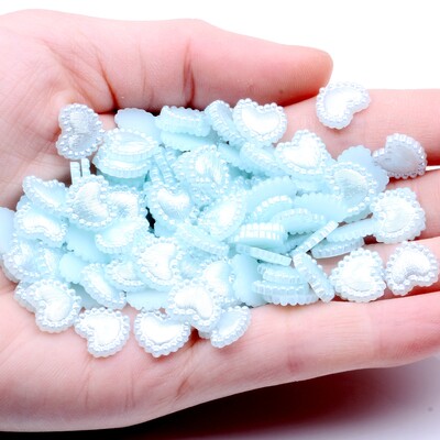 U obliku srca, 80 komada, 10 mm ravnih polubisera, vještački dijamant za nail art mobitel, DIY nakit, rukotvorine, ukrasi