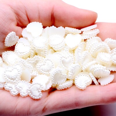 U obliku srca, 80 komada, 10 mm ravnih polubisera, vještački dijamant za nail art mobitel, DIY nakit, rukotvorine, ukrasi