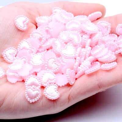 U obliku srca, 80 komada, 10 mm ravnih polubisera, vještački dijamant za nail art mobitel, DIY nakit, rukotvorine, ukrasi