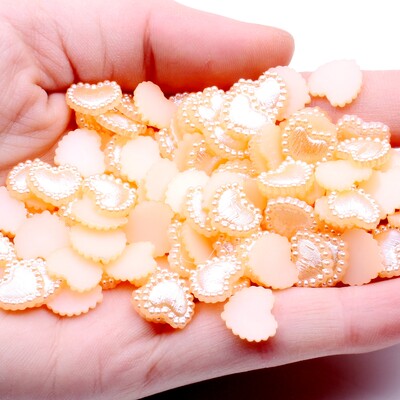 U obliku srca, 80 komada, 10 mm ravnih polubisera, vještački dijamant za nail art mobitel, DIY nakit, rukotvorine, ukrasi