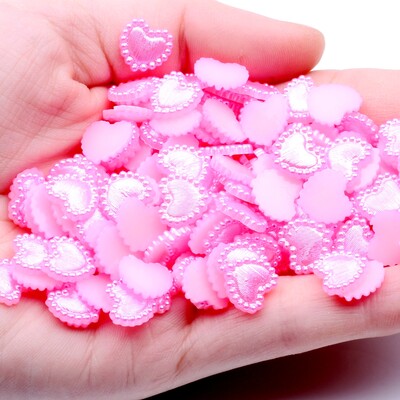 U obliku srca, 80 komada, 10 mm ravnih polubisera, vještački dijamant za nail art mobitel, DIY nakit, rukotvorine, ukrasi