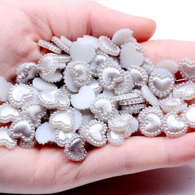 U obliku srca, 80 komada, 10 mm ravnih polubisera, vještački dijamant za nail art mobitel, DIY nakit, rukotvorine, ukrasi