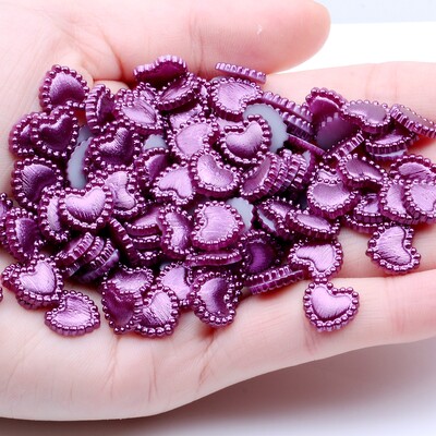 U obliku srca, 80 komada, 10 mm ravnih polubisera, vještački dijamant za nail art mobitel, DIY nakit, rukotvorine, ukrasi