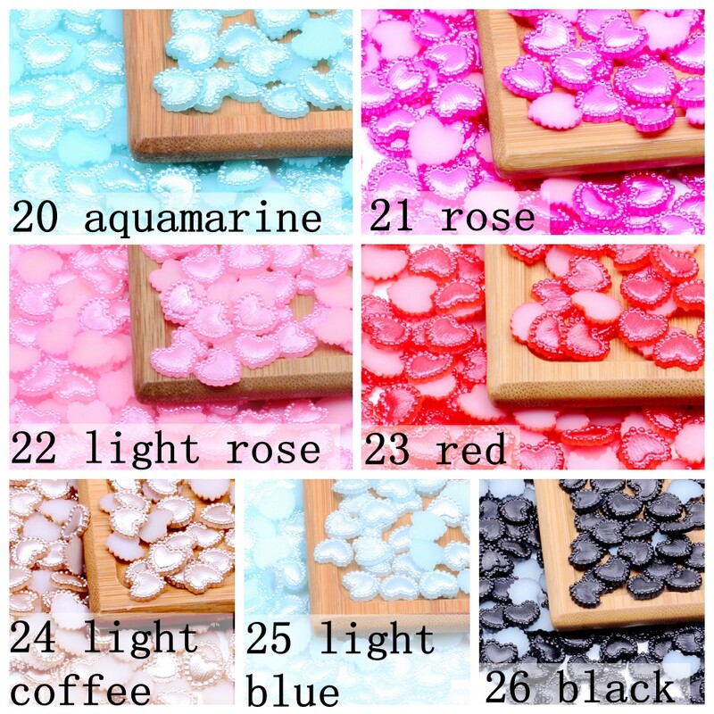 U obliku srca, 80 komada, 10 mm ravnih polubisera, vještački dijamant za nail art mobitel, DIY nakit, rukotvorine, ukrasi