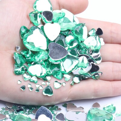 Σχήμα καρδιάς 3mm 300/1000 τμχ Ακρυλικά στρας Επίπεδη πλάτη Επίπεδες όψεις Πολλά χρώματα για νύχια Art Glue On Beads DIY Κατασκευή κοσμημάτων