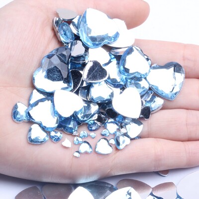 Σχήμα καρδιάς 3mm 300/1000 τμχ Ακρυλικά στρας Επίπεδη πλάτη Επίπεδες όψεις Πολλά χρώματα για νύχια Art Glue On Beads DIY Κατασκευή κοσμημάτων