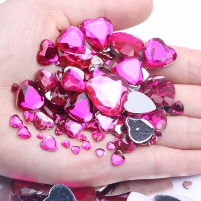 Σχήμα καρδιάς 3mm 300/1000 τμχ Ακρυλικά στρας Επίπεδη πλάτη Επίπεδες όψεις Πολλά χρώματα για νύχια Art Glue On Beads DIY Κατασκευή κοσμημάτων