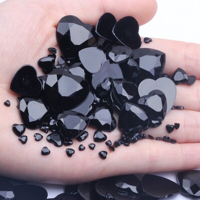 Σχήμα καρδιάς 3mm 300/1000 τμχ Ακρυλικά στρας Επίπεδη πλάτη Επίπεδες όψεις Πολλά χρώματα για νύχια Art Glue On Beads DIY Κατασκευή κοσμημάτων