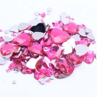 Σχήμα καρδιάς 3mm 300/1000 τμχ Ακρυλικά στρας Επίπεδη πλάτη Επίπεδες όψεις Πολλά χρώματα για νύχια Art Glue On Beads DIY Κατασκευή κοσμημάτων