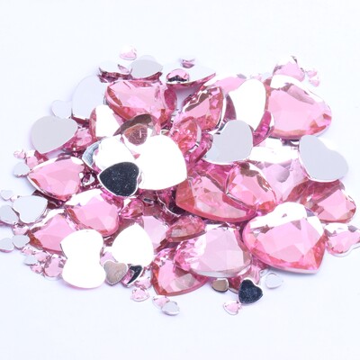 Σχήμα καρδιάς 3mm 300/1000 τμχ Ακρυλικά στρας Επίπεδη πλάτη Επίπεδες όψεις Πολλά χρώματα για νύχια Art Glue On Beads DIY Κατασκευή κοσμημάτων