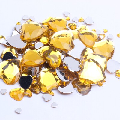 Σχήμα καρδιάς 3mm 300/1000 τμχ Ακρυλικά στρας Επίπεδη πλάτη Επίπεδες όψεις Πολλά χρώματα για νύχια Art Glue On Beads DIY Κατασκευή κοσμημάτων