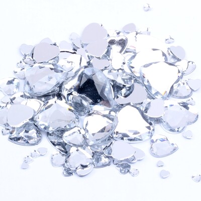 Σχήμα καρδιάς 3mm 300/1000 τμχ Ακρυλικά στρας Επίπεδη πλάτη Επίπεδες όψεις Πολλά χρώματα για νύχια Art Glue On Beads DIY Κατασκευή κοσμημάτων