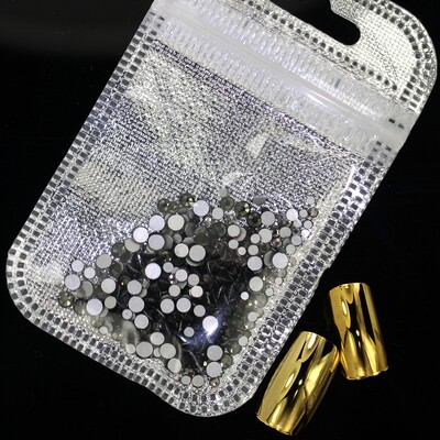 Crystal 400 kom 60 boja Nail Art Decorations Mix Veličine ss4-ss12 Bez Hot Fix DIY Flatback 3D stakleni kamenčići