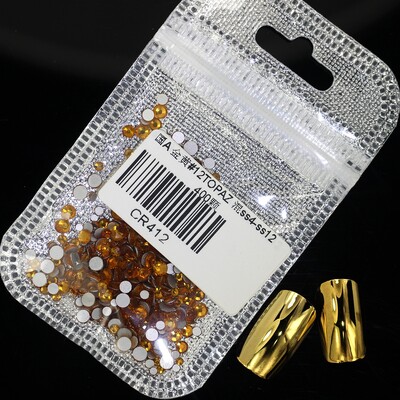 Crystal 400 kom 60 boja Nail Art Decorations Mix Veličine ss4-ss12 Bez Hot Fix DIY Flatback 3D stakleni kamenčići