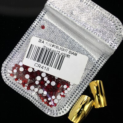 Crystal 400 kom 60 boja Nail Art Decorations Mix Veličine ss4-ss12 Bez Hot Fix DIY Flatback 3D stakleni kamenčići