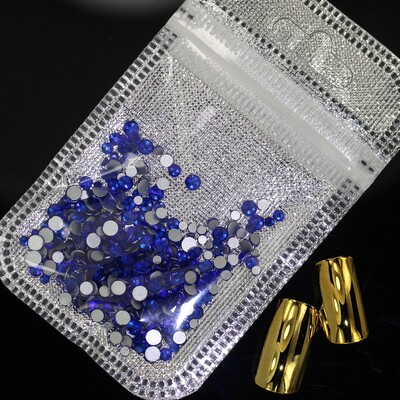 Crystal 400 kom 60 boja Nail Art Decorations Mix Veličine ss4-ss12 Bez Hot Fix DIY Flatback 3D stakleni kamenčići