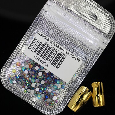 Crystal 400 kom 60 boja Nail Art Decorations Mix Veličine ss4-ss12 Bez Hot Fix DIY Flatback 3D stakleni kamenčići