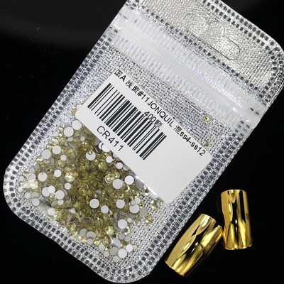 Crystal 400 kom 60 boja Nail Art Decorations Mix Veličine ss4-ss12 Bez Hot Fix DIY Flatback 3D stakleni kamenčići