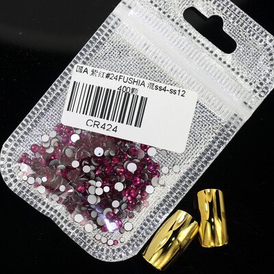 Crystal 400 kom 60 boja Nail Art Decorations Mix Veličine ss4-ss12 Bez Hot Fix DIY Flatback 3D stakleni kamenčići