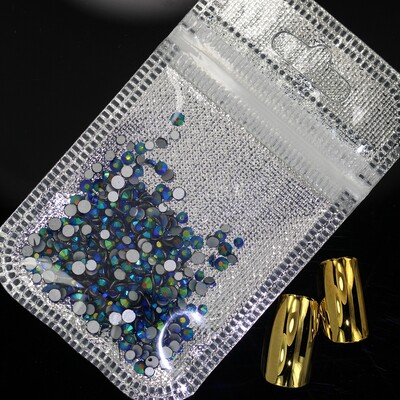 Crystal 400 kom 60 boja Nail Art Decorations Mix Veličine ss4-ss12 Bez Hot Fix DIY Flatback 3D stakleni kamenčići