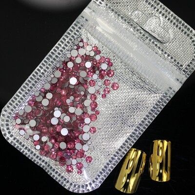 Crystal 400 kom 60 boja Nail Art Decorations Mix Veličine ss4-ss12 Bez Hot Fix DIY Flatback 3D stakleni kamenčići