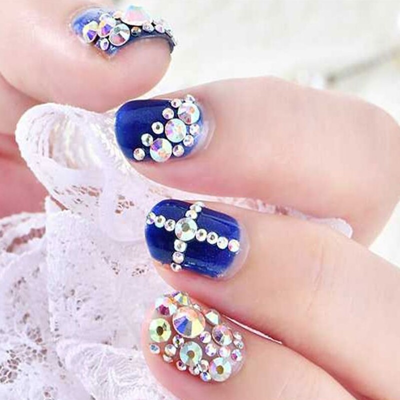 Crystal 400 kom 60 boja Nail Art Decorations Mix Veličine ss4-ss12 Bez Hot Fix DIY Flatback 3D stakleni kamenčići