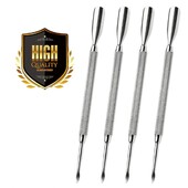 Metalni alat za potiskivanje zanoktica, dvostrani za manikuru, pedikuru, zakrivljeni rub od nehrđajućeg čelika, profesionalni odstranjivač zanoktica