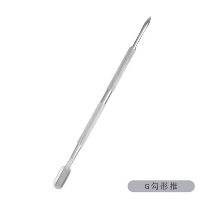 Metalni alat za potiskivanje zanoktica, dvostrani za manikuru, pedikuru, zakrivljeni rub od nehrđajućeg čelika, profesionalni odstranjivač zanoktica