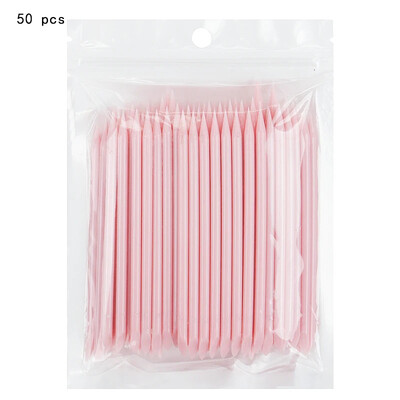 50/100 kom višekratni gurač zanoktica za nokte ružičasti kristalni štapići za uklanjanje manikure za nokte plastični dizajn gel za nokte za alate za nail art