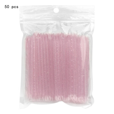 50/100 kom višekratni gurač zanoktica za nokte ružičasti kristalni štapići za uklanjanje manikure za nokte plastični dizajn gel za nokte za alate za nail art