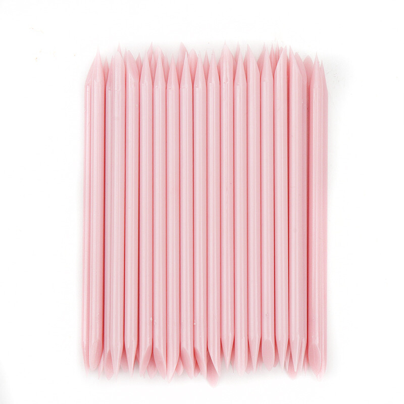 50/100 kom višekratni gurač zanoktica za nokte ružičasti kristalni štapići za uklanjanje manikure za nokte plastični dizajn gel za nokte za alate za nail art