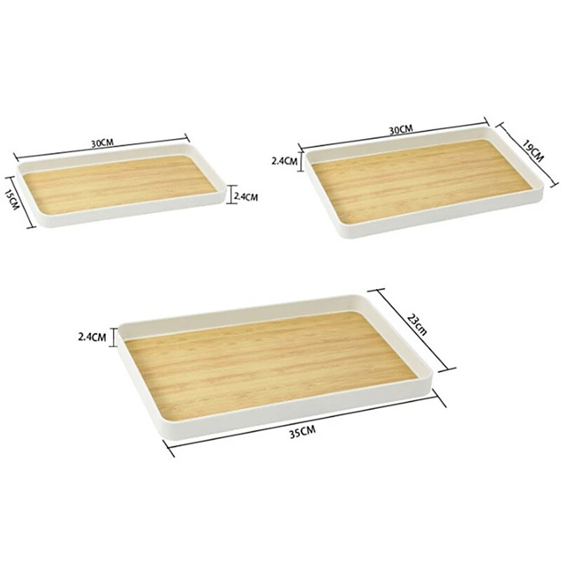 Stilska PP imitacija uzorka bambusa Pladanj za pohranu Pravokutna zadebljana ploča za čajnik Višenamjenski kuhinjski alati za pohranu