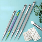 Εργαλείο μαρκαδόρου νυχιών 1 τεμαχίου με διπλό άκρο από ανοξείδωτο ατσάλι με λοξότμητο ατσάλι, Dead Skin Pusher, Εργαλείο στυλό νυχιών