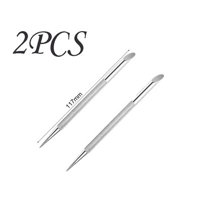 Εργαλείο μαρκαδόρου νυχιών 1 τεμαχίου με διπλό άκρο από ανοξείδωτο ατσάλι με λοξότμητο ατσάλι, Dead Skin Pusher, Εργαλείο στυλό νυχιών