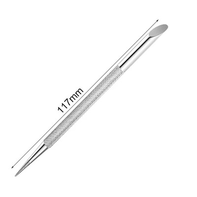 Εργαλείο μαρκαδόρου νυχιών 1 τεμαχίου με διπλό άκρο από ανοξείδωτο ατσάλι με λοξότμητο ατσάλι, Dead Skin Pusher, Εργαλείο στυλό νυχιών