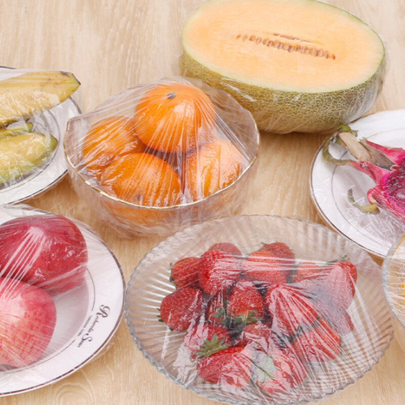 100 vnt. Maistui tinkamas plastikinis maisto dangtis, tamprus dangtelis, elastingas dubenėlio dangtelis virtuvės įvyniojimas šviežiai išlaikomas plastikinis dangtelis Virtuvės reikmenys