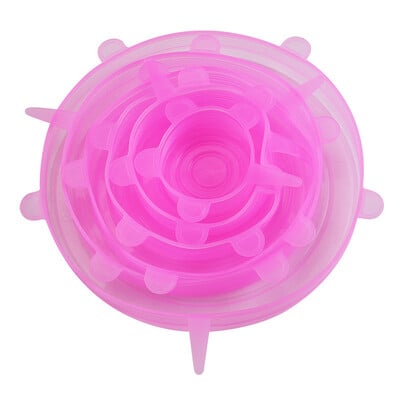 6PCS/Set Višenamjenski poklopac za zdjelu Poklopac za održavanje svježine Silikonski poklopci Hladnjak Zatvaranje Film za očuvanje Kuhinjski pribor