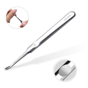 Brainbow 1pc Cuticle Pusher Επαγγελματικό ανοξείδωτο ατσάλι αφαίρεση επιδερμίδας νυχιών Callus Dead Skin Fork Nail Manicure Pedicure Εργαλεία