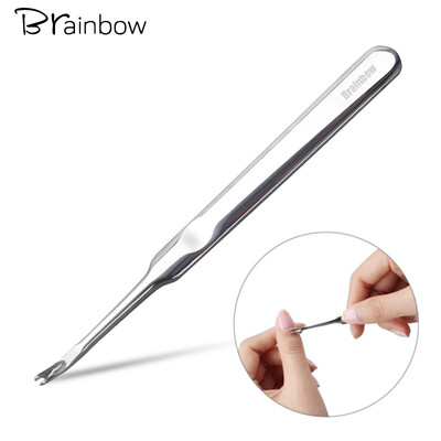 Brainbow 1tk Cuticle Pusher Professionaalne roostevabast terasest küünenaha eemaldaja Callus Dead Skin Fork küünte maniküüri pediküüri tööriistad