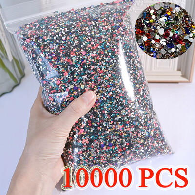 600 vnt. Gėlių/širdies/meškos nagų dekoravimo derva Kawaii Cartoon Random Bowknot nagų krištolas Y2K manikiūro priedai T7Q&R