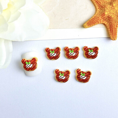 30PCS Kreativni pizza sendviči Smolasti privjesci za nokte Simulirani spaljeni kroasani Serija kolača s krafnama Ukrasi za nokte za DIY