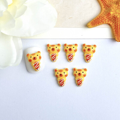 30PCS Kreativni pizza sendviči Smolasti privjesci za nokte Simulirani spaljeni kroasani Serija kolača s krafnama Ukrasi za nokte za DIY