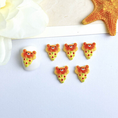 30PCS Kreativni pizza sendviči Smolasti privjesci za nokte Simulirani spaljeni kroasani Serija kolača s krafnama Ukrasi za nokte za DIY